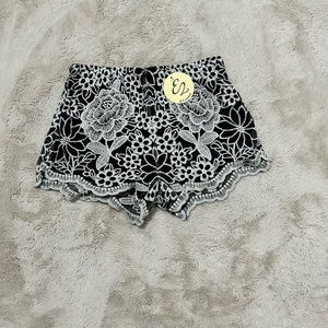 White and black shorts